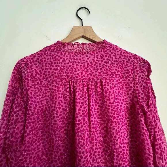 Diane von Furstenberg Layla Petal Dreams Printed Silk Chiffon blouse valentines - Picture 10 of 16